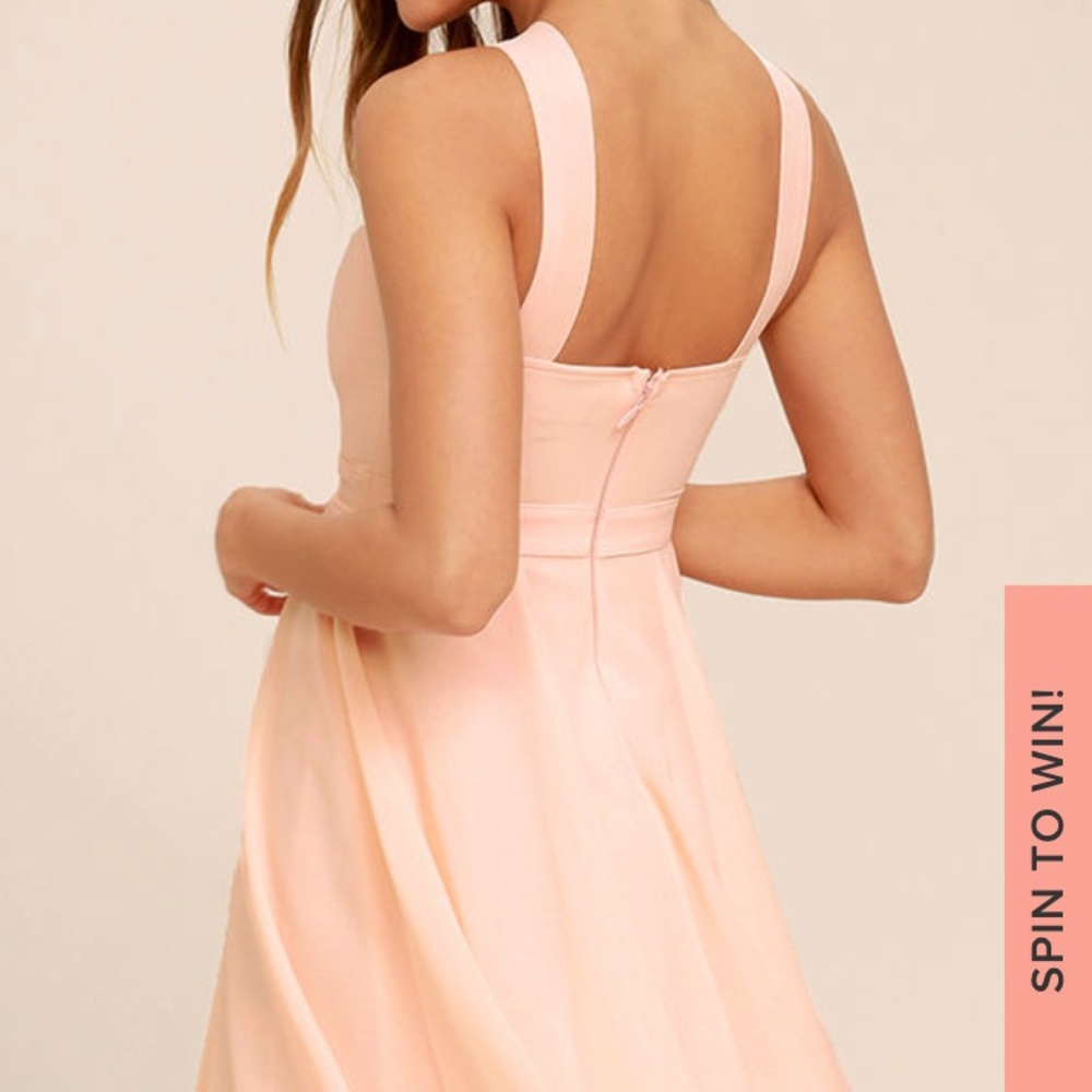 Lulus “Forevermore Peach Skater Dress” View 5